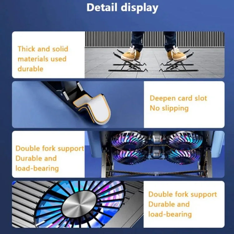 Foldable Laptop Cooling Pad with 4 Fans — Adjustable Notebook Stand for 13–17.3 Inch by DigestWell Co.