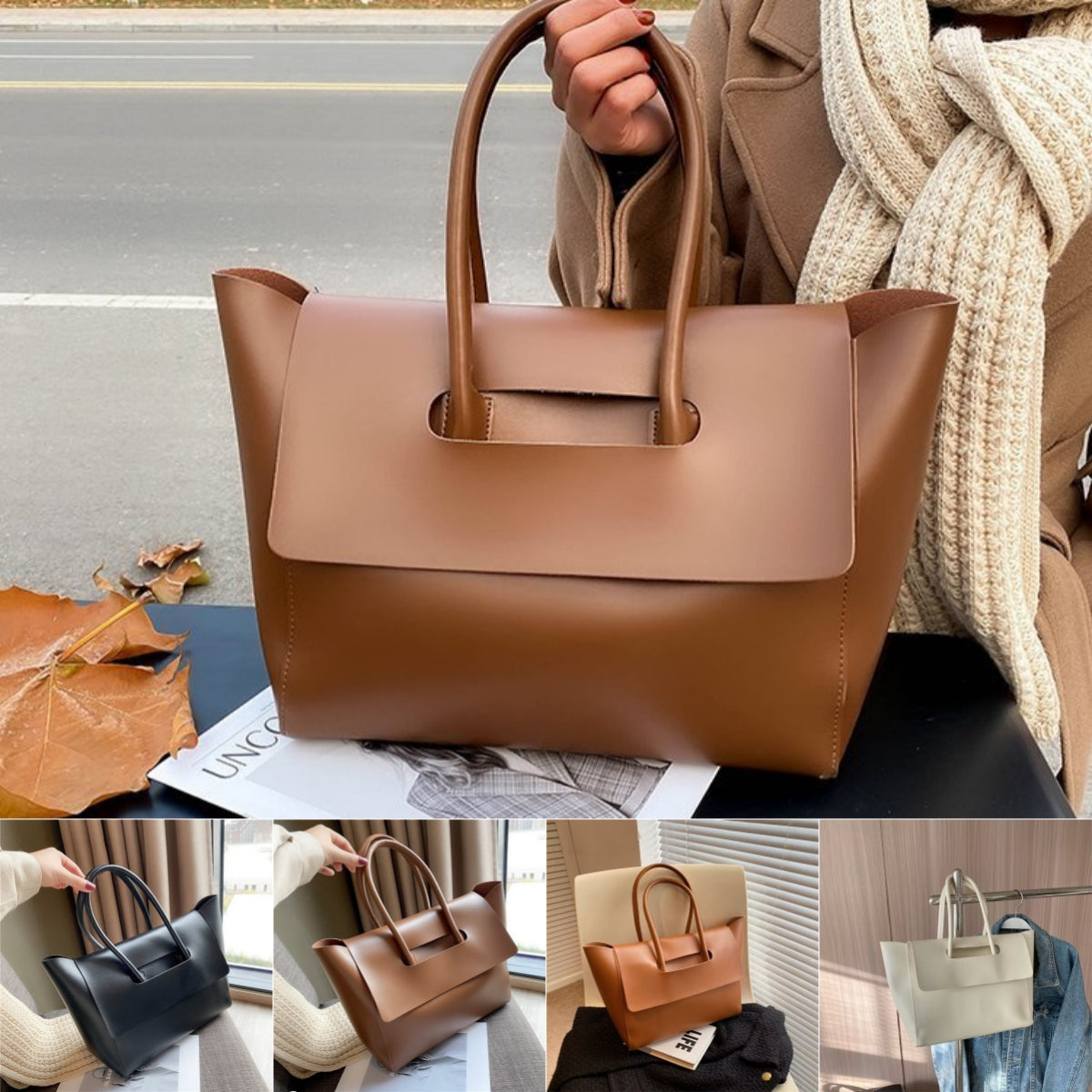 Fashion Women Shoulder Bags Large Capacity Handbags Simple Retro Tote Bags Solid Color Famous Brand High Quality Bags by Beauty Night Fashion