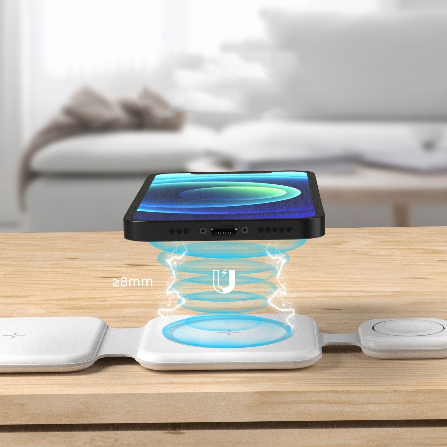 3 In 1 Magnetic Foldable Wireless Charger Charging Station Multi-device Folding Cell Phone Wireless Charger Gadgets by DigestWell Co.