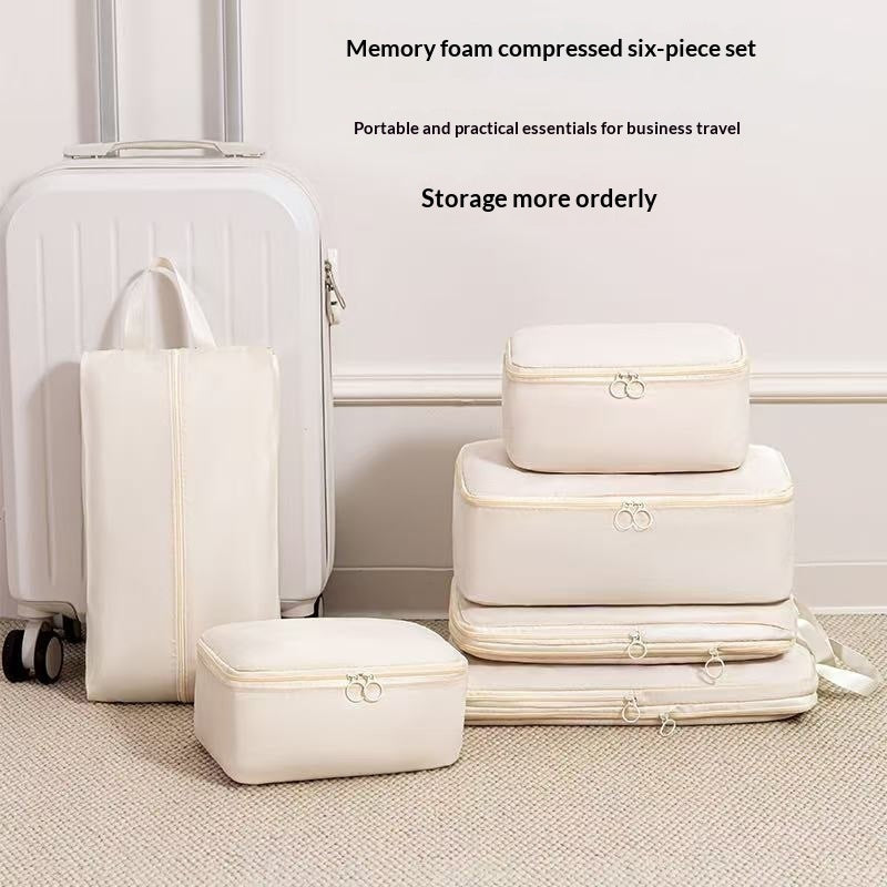 Compressible Travel Storage Bags Set - 6-Piece Luggage Organizers For Compartmentalized Packing Cubes by DigestWell Co.