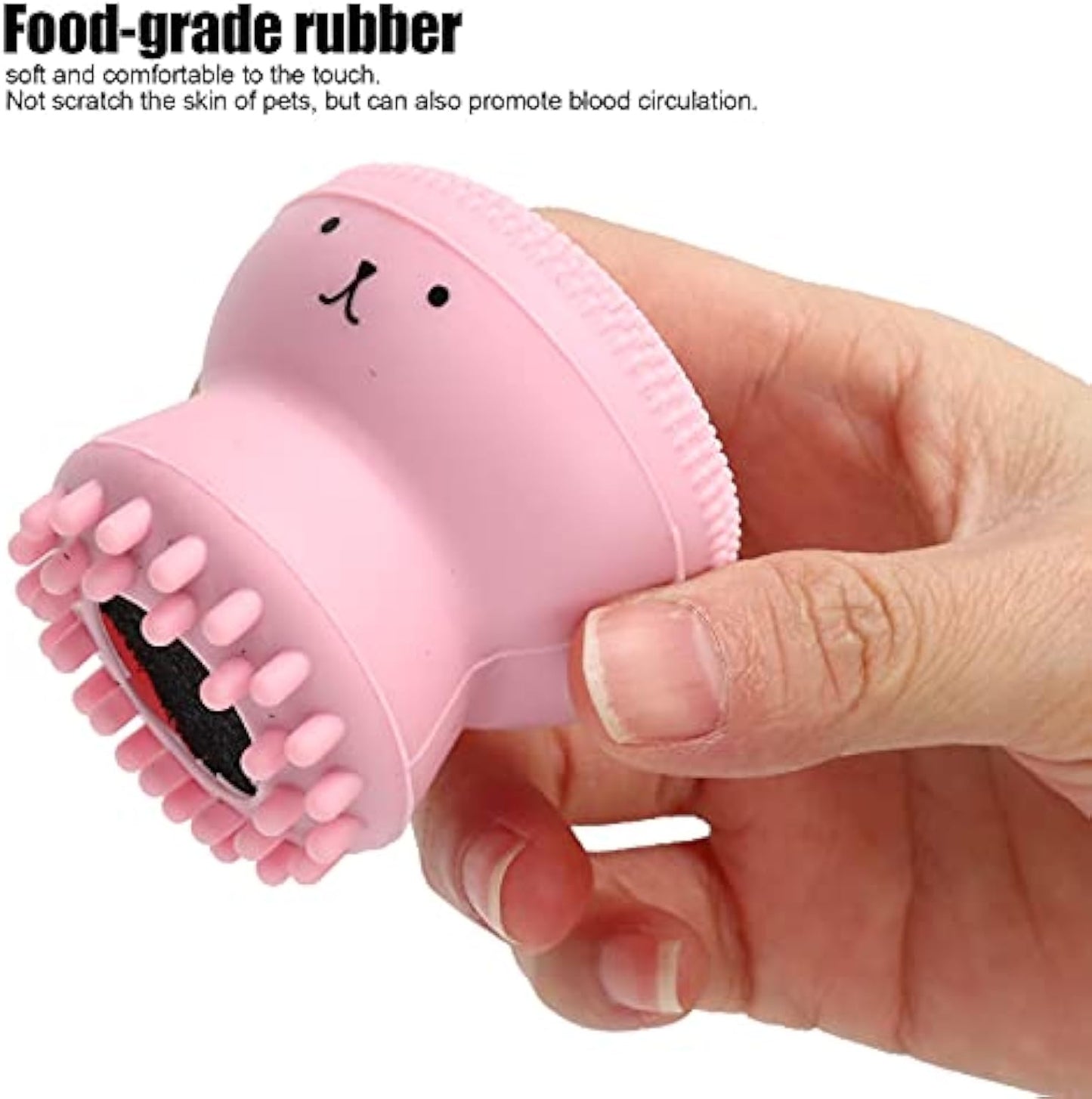 Dog Bath Brush Cat Rubber Soft Foaming Bath Brush Shower Scrubber With Shampoo Dispenser by DigestWell Co.
