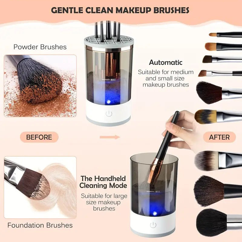 Makeup Brush Cleaner Automatic Rotating Makeup Brush Cleaner USB Portable Electric Cosmetic Makeup Brush Rotary Washing Machine by DigestWell Co.