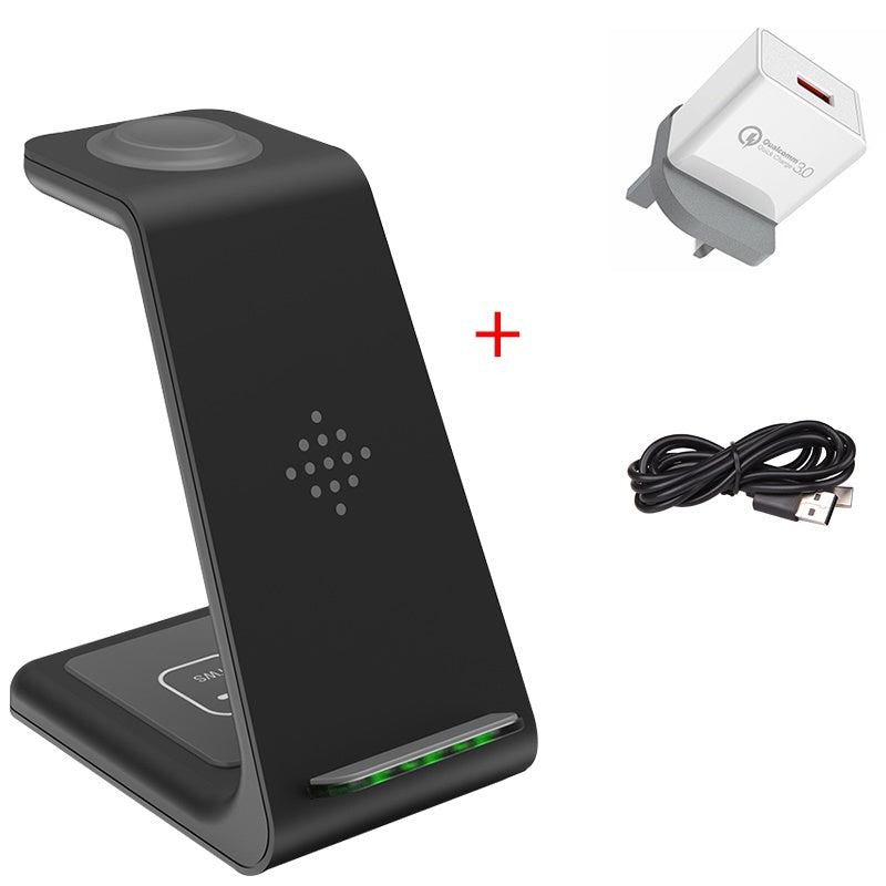 3 In 1 Fast Charging Station Wireless Charger Stand Wireless Quick Charge Dock For Phone Holder by DigestWell Co.