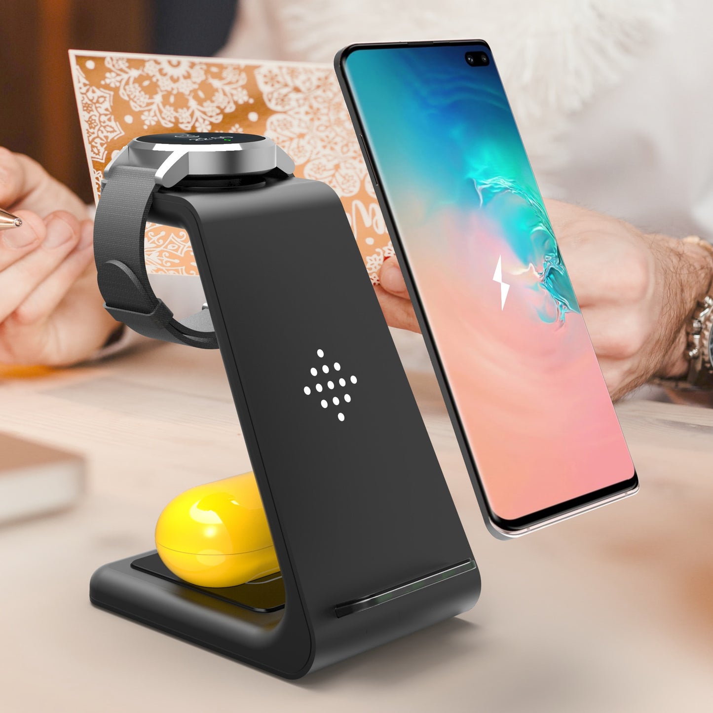3 In 1 Fast Charging Station Wireless Charger Stand Wireless Quick Charge Dock For Phone Holder by DigestWell Co.