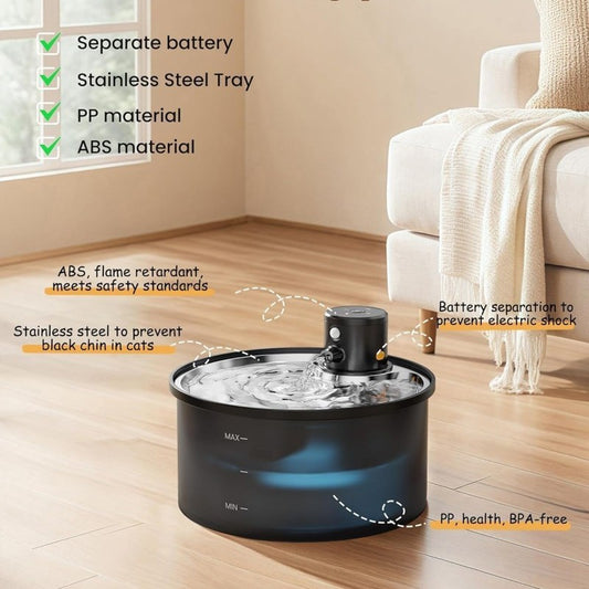 Stainless Steel Wireless Smart Pet Automatic Water Fountain by DigestWell Co.
