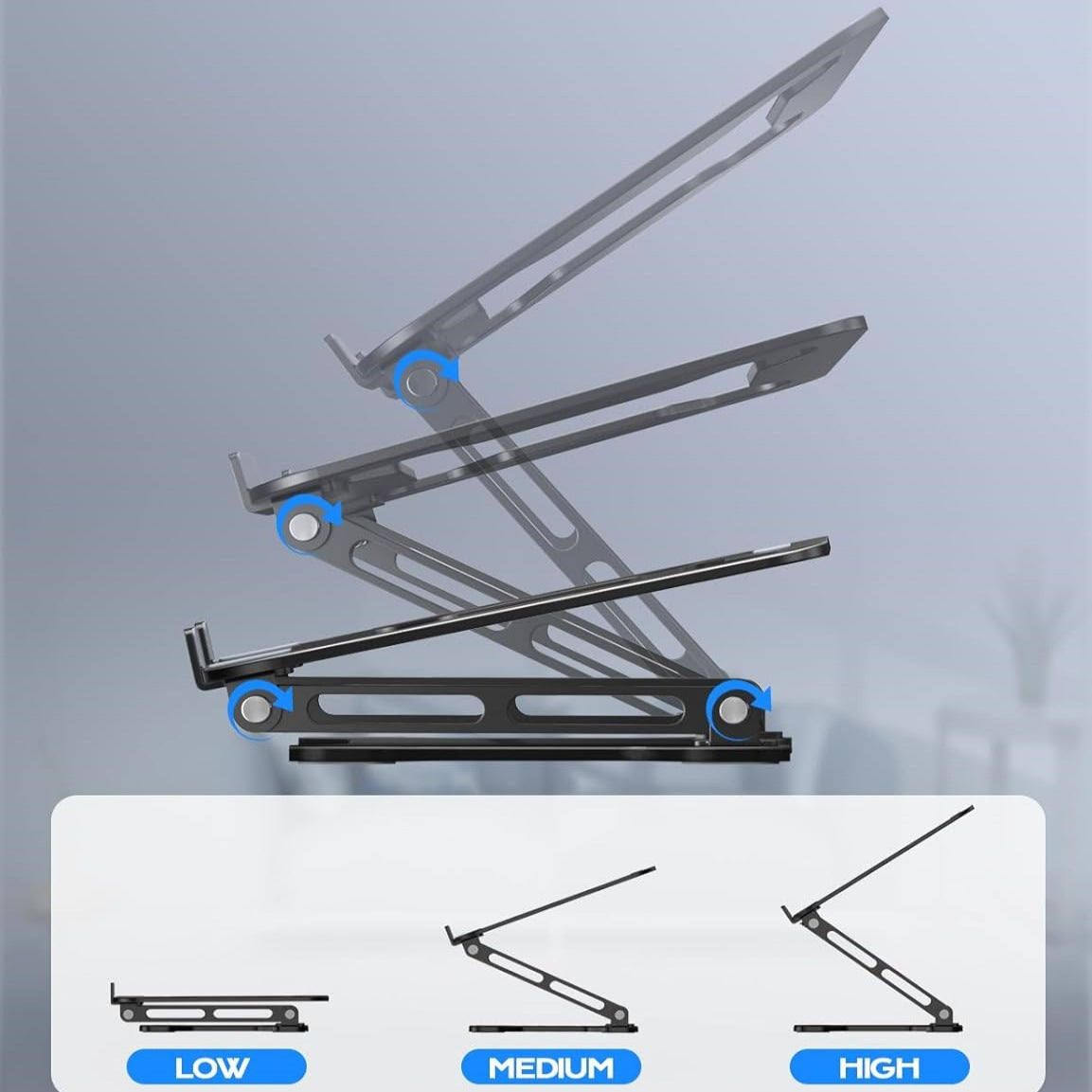 Foldable Adjustable Cooling Laptop Stand by DigestWell Co.