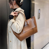 Fashion Women Shoulder Bags Large Capacity Handbags Simple Retro Tote Bags Solid Color Famous Brand High Quality Bags by Beauty Night Fashion