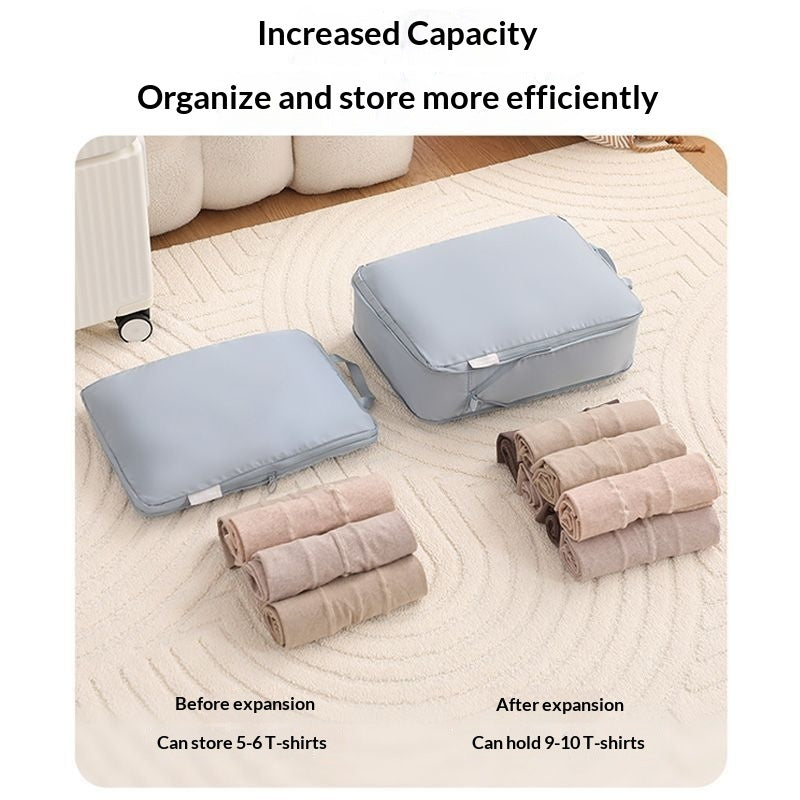 Compressible Travel Storage Bags Set - 6-Piece Luggage Organizers For Compartmentalized Packing Cubes by DigestWell Co.
