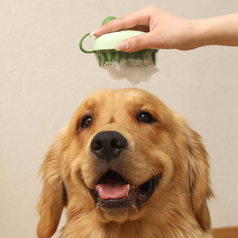 Silicone Pet Bath Brush for Dogs & Cats | Shampoo & Massage