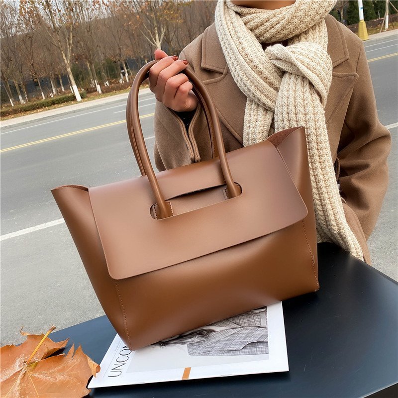 Fashion Women Shoulder Bags Large Capacity Handbags Simple Retro Tote Bags Solid Color Famous Brand High Quality Bags by Beauty Night Fashion