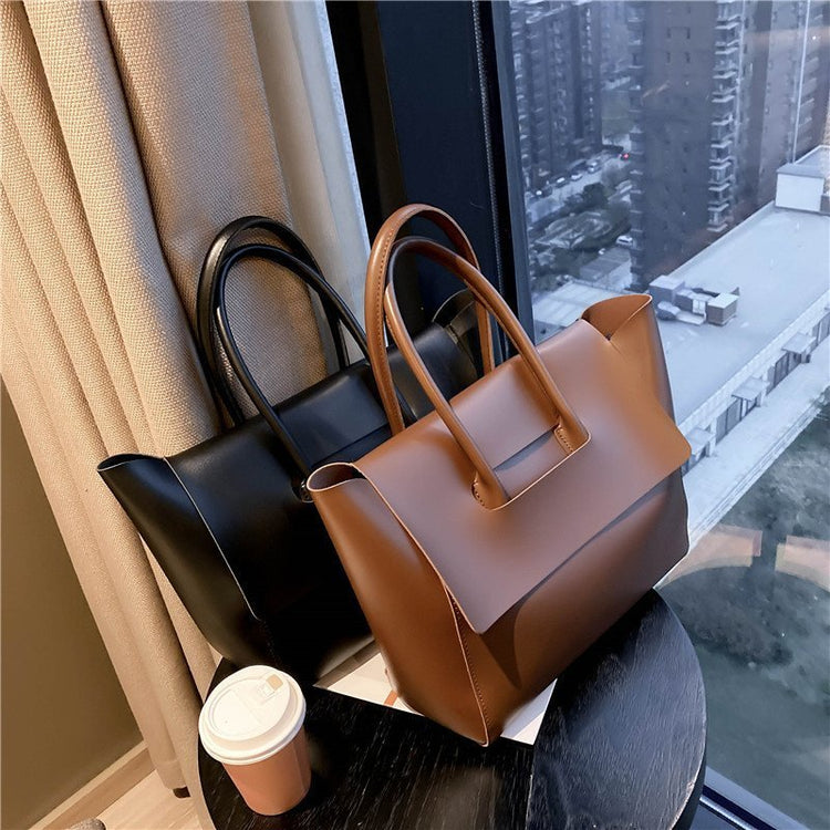 Fashion Women Shoulder Bags Large Capacity Handbags Simple Retro Tote Bags Solid Color Famous Brand High Quality Bags by Beauty Night Fashion