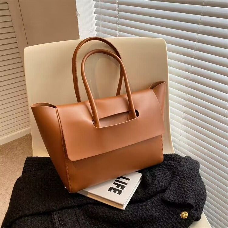 Fashion Women Shoulder Bags Large Capacity Handbags Simple Retro Tote Bags Solid Color Famous Brand High Quality Bags by Beauty Night Fashion