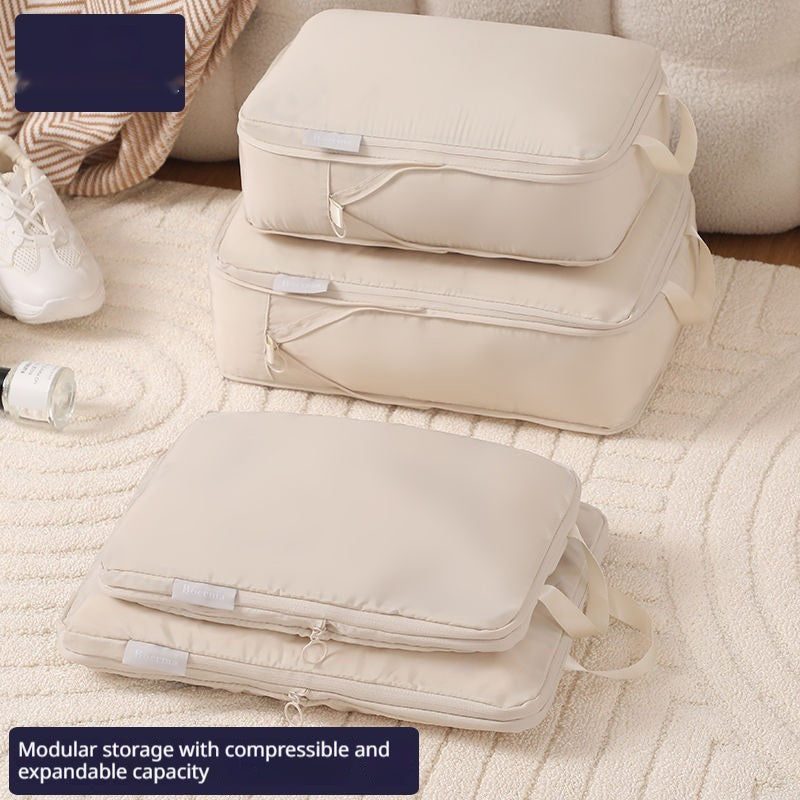 Compressible Travel Storage Bags Set - 6-Piece Luggage Organizers For Compartmentalized Packing Cubes by DigestWell Co.