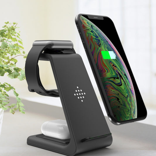 3 In 1 Fast Charging Station Wireless Charger Stand Wireless Quick Charge Dock For Phone Holder by DigestWell Co.