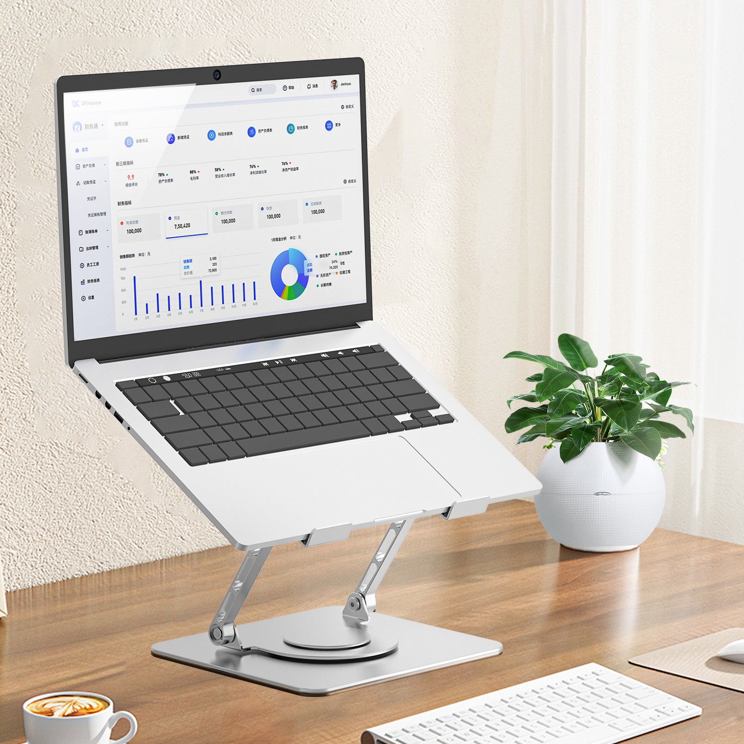 Foldable Adjustable Rotating Aluminum Laptop Stand by DigestWell Co.