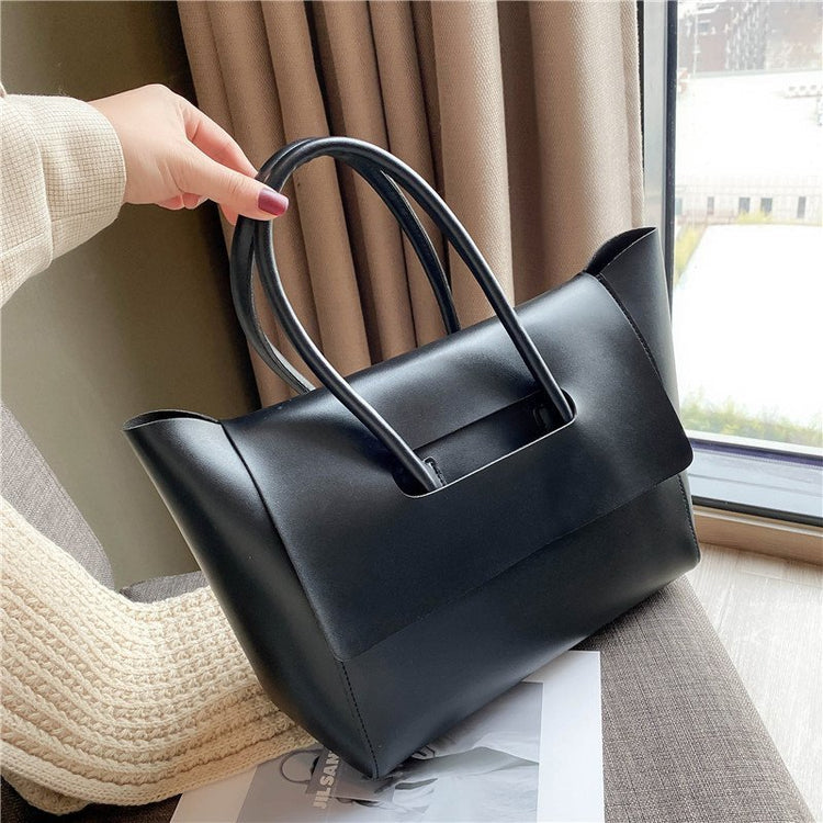 Fashion Women Shoulder Bags Large Capacity Handbags Simple Retro Tote Bags Solid Color Famous Brand High Quality Bags by Beauty Night Fashion