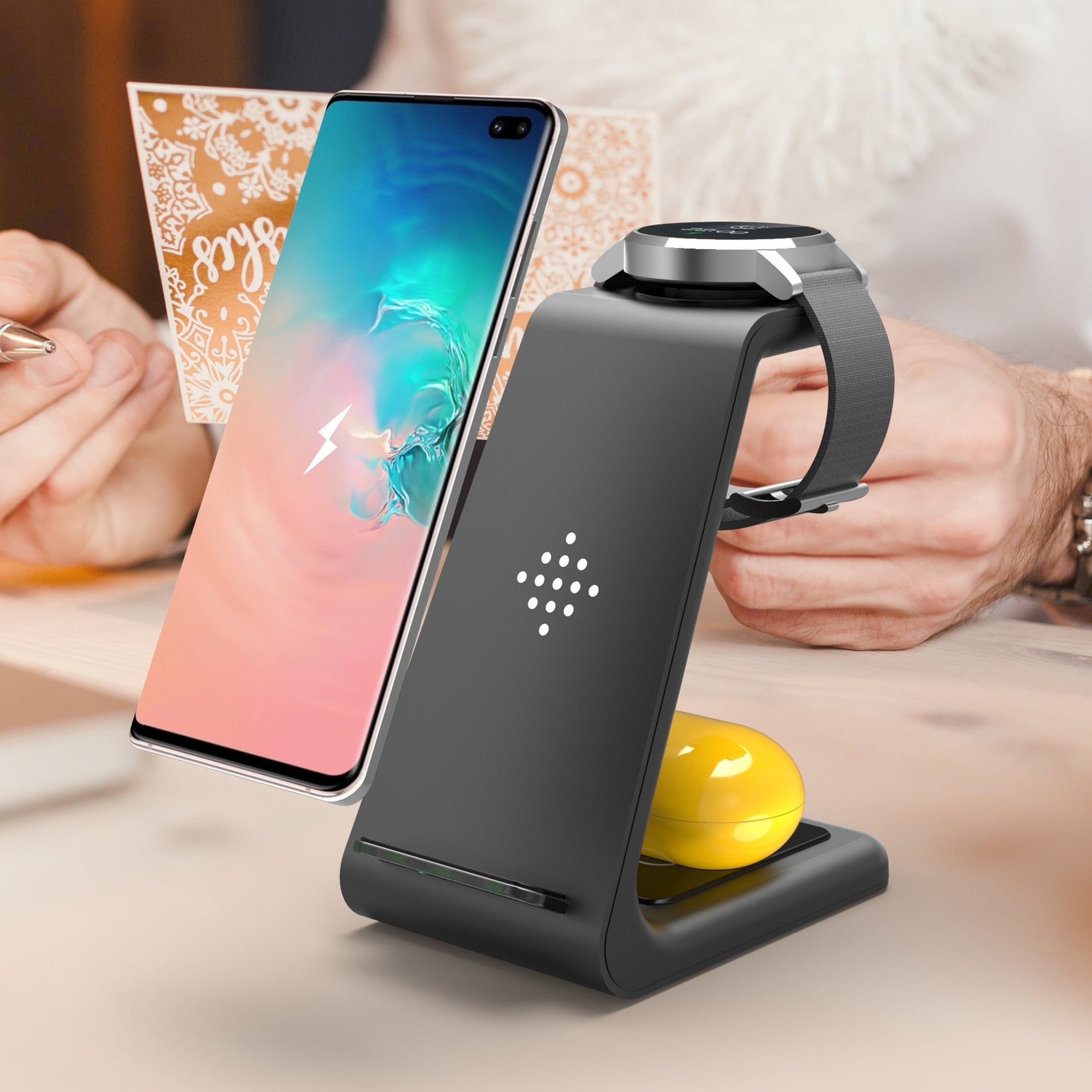 3 In 1 Fast Charging Station Wireless Charger Stand Wireless Quick Charge Dock For Phone Holder by DigestWell Co.