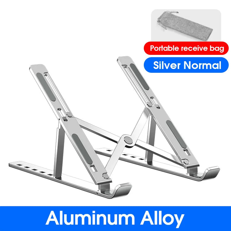 YYLM Aluminum Laptop Stand — Portable Foldable Cooling Riser for MacBook & Notebooks by DigestWell Co.