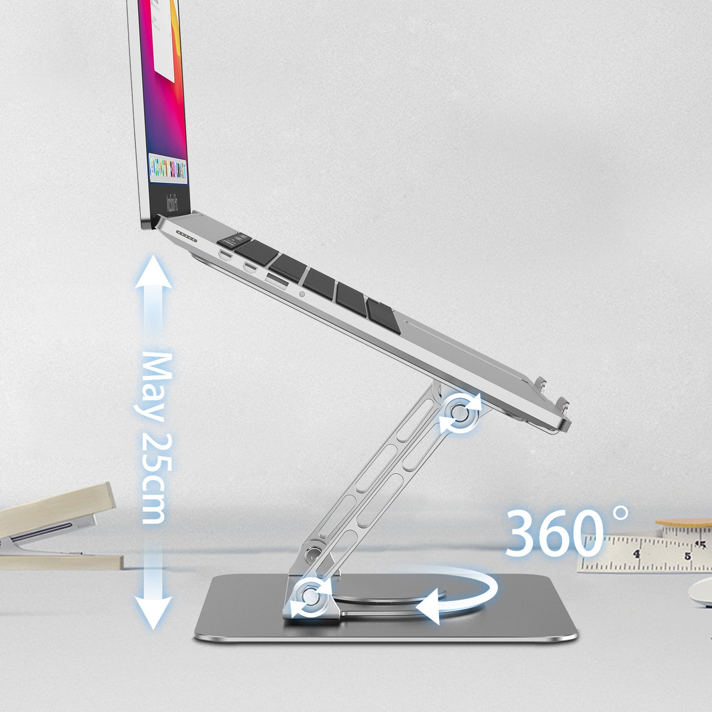 Foldable Adjustable Rotating Aluminum Laptop Stand by DigestWell Co.