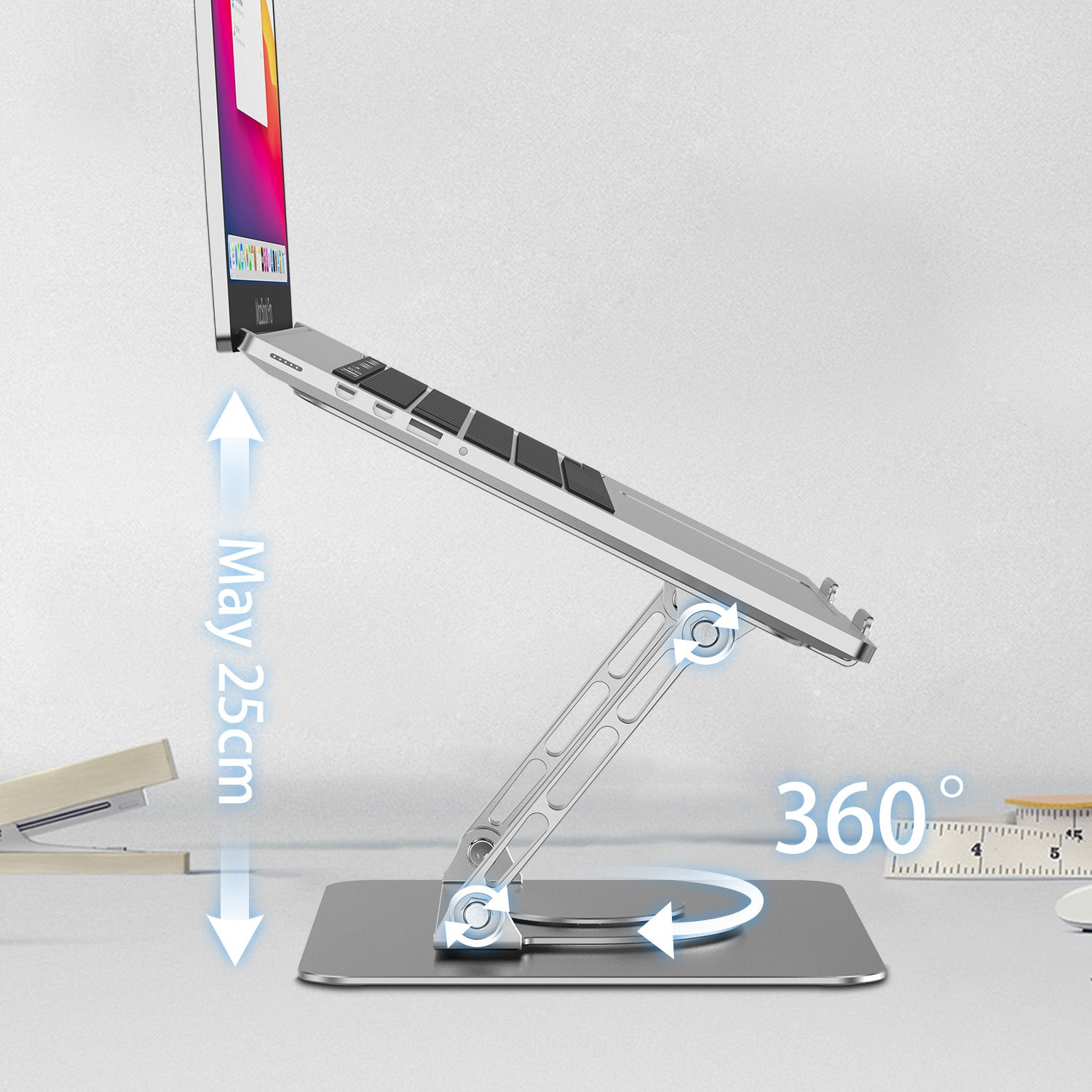 Foldable Adjustable Rotating Aluminum Laptop Stand by DigestWell Co.