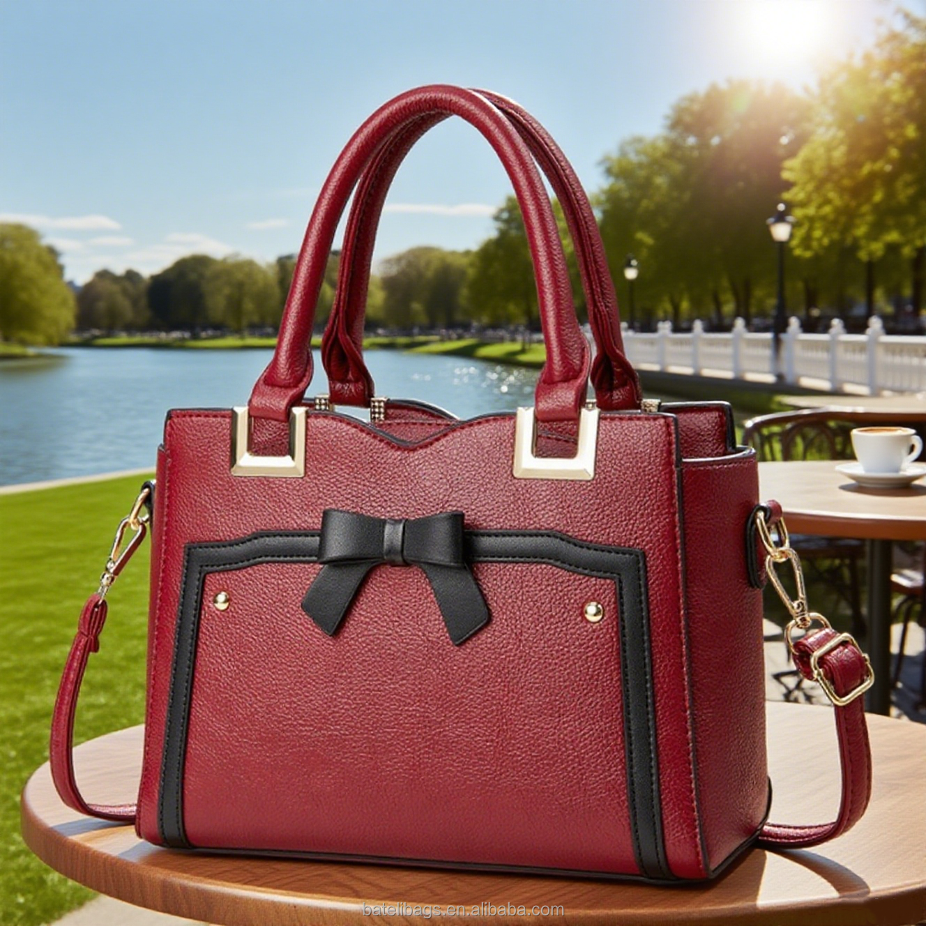 Red handbag