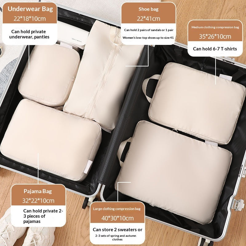 Compressible Travel Storage Bags Set - 6-Piece Luggage Organizers For Compartmentalized Packing Cubes by DigestWell Co.