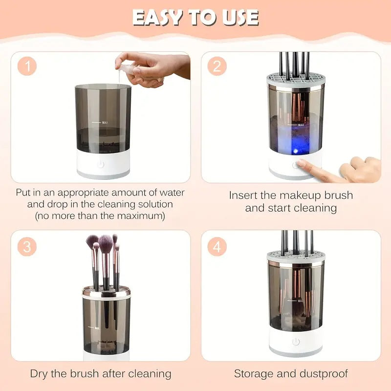 Makeup Brush Cleaner Automatic Rotating Makeup Brush Cleaner USB Portable Electric Cosmetic Makeup Brush Rotary Washing Machine by DigestWell Co.