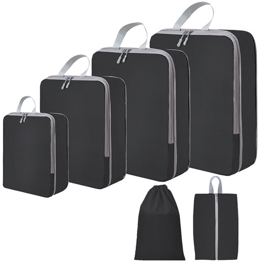 Compression Travel Storage Bag Set, Luggage Organizer Packing Cubes For Clothes, Shoes, Cosmetics And Travel Toiletries by DigestWell Co.