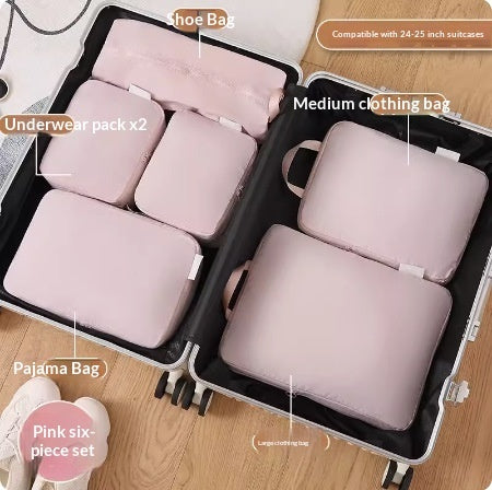 Compressible Travel Storage Bags Set - 6-Piece Luggage Organizers For Compartmentalized Packing Cubes by DigestWell Co.