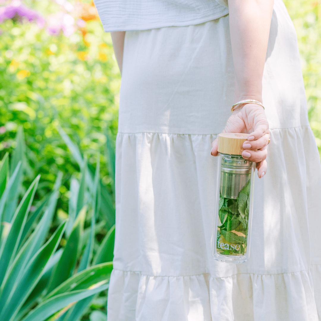3 in 1 Sustainable Glass and Bamboo Tea Tumbler by Tease - Tea Inspired Wellness & Beauty